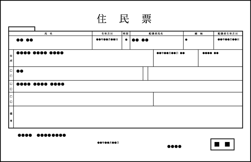 住民票のイメージ